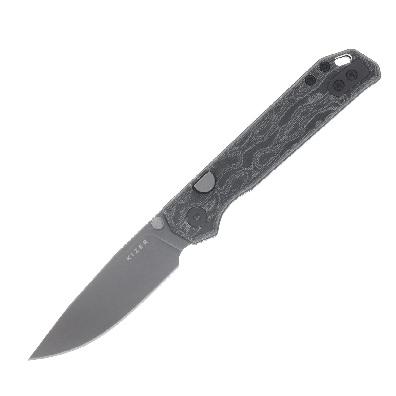 Kizer Begleiter 2.9 Folding Knife PVD Stonewash BD1N/Black and White Vortex Micarta V3458.2BDA2