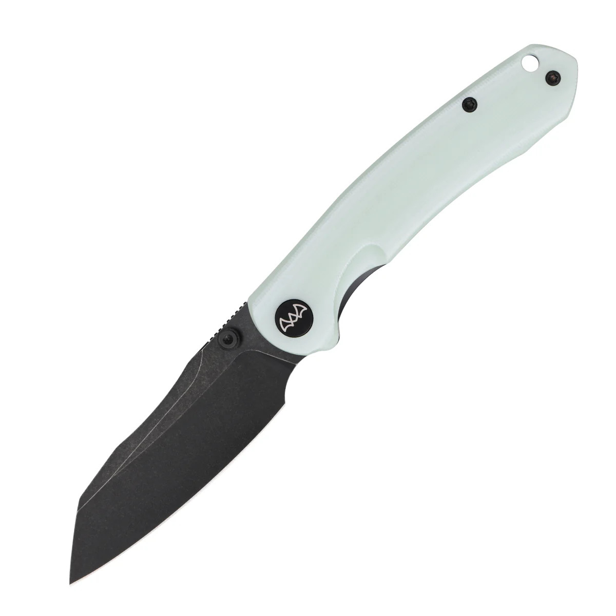 Wixco Axor Folding Knife Black Stonewash 14C28N Blade White Jade G10 Handle WX15-D