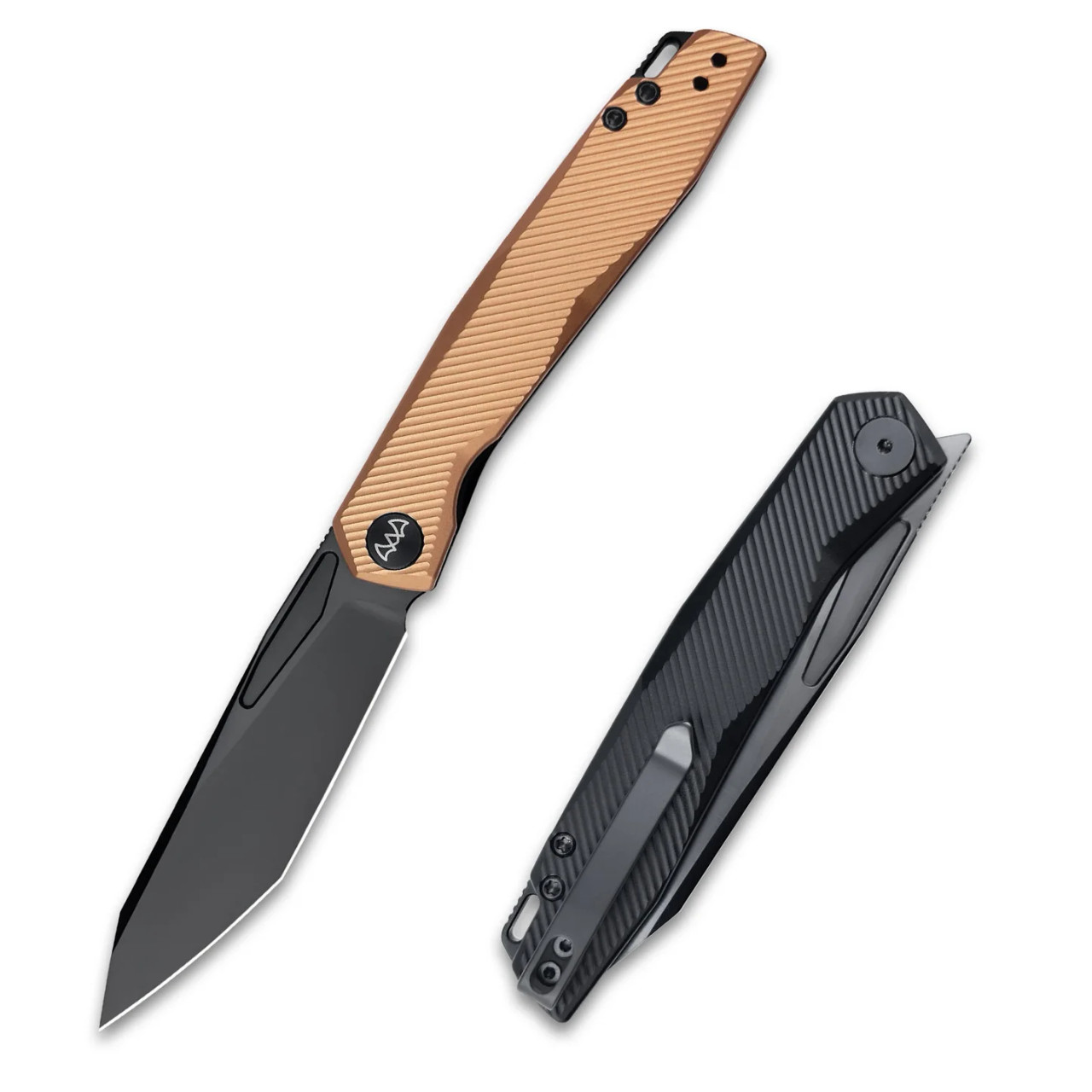 Wixco Fenix Linerlock Folding Knife DLC N690/Orange and Black Aluminum WX21-B