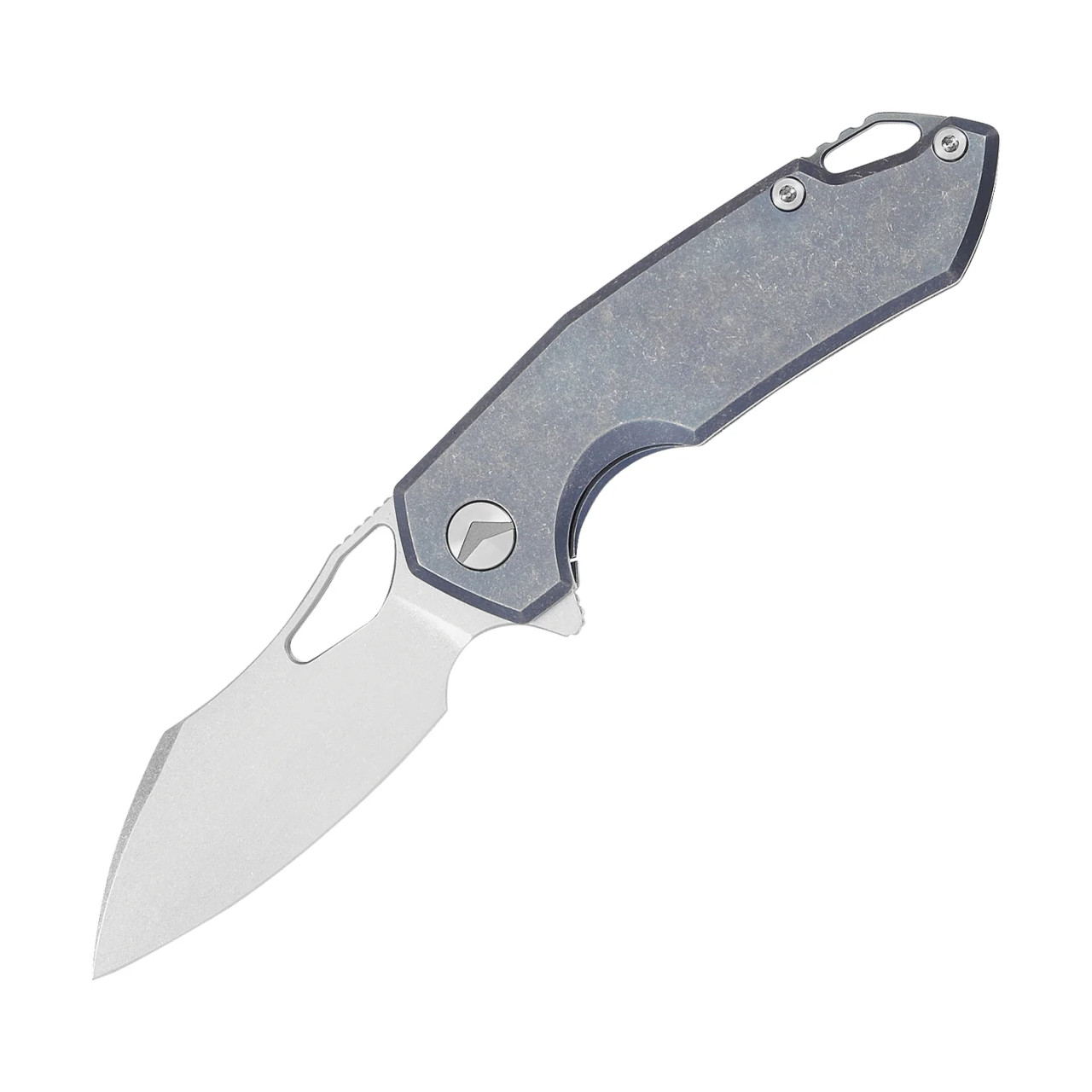FerraMonster Glideman Folder STN WSH M390 Blade Blue STN WSH Titanium Handle