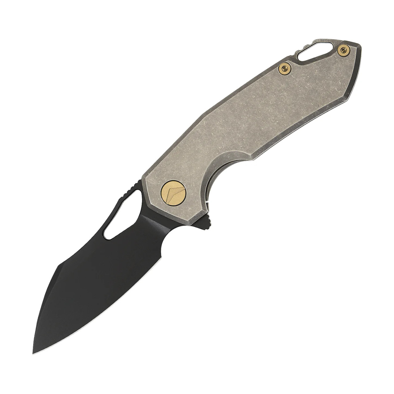 Ferramonster Glideman Folder Black M390 Blade Bronze Stonewash Titanium Handle
