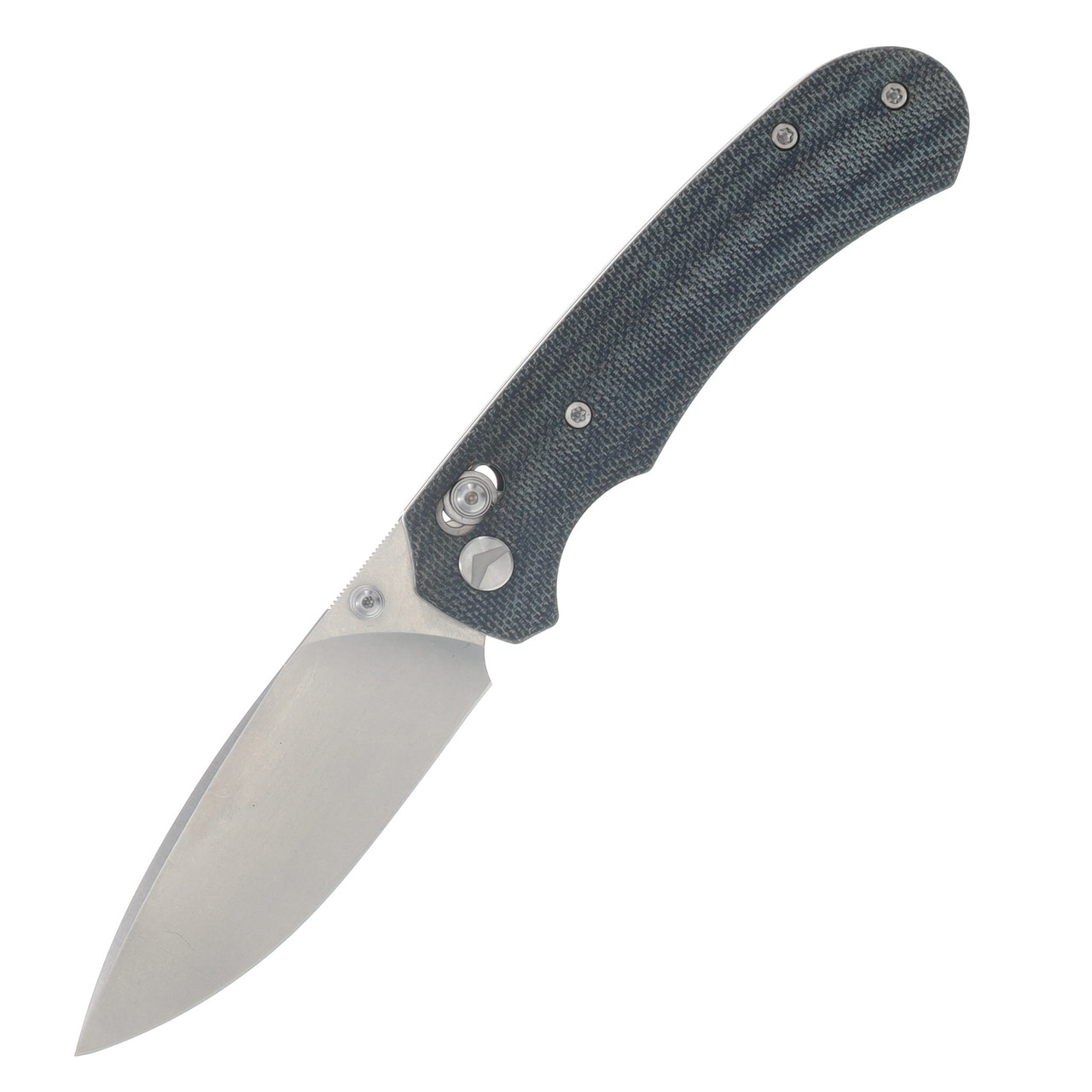 Ferramonster Spectrum Folder STN WSH 154CM Blade Blue Canvas Micarta Handle FM23004CP - C