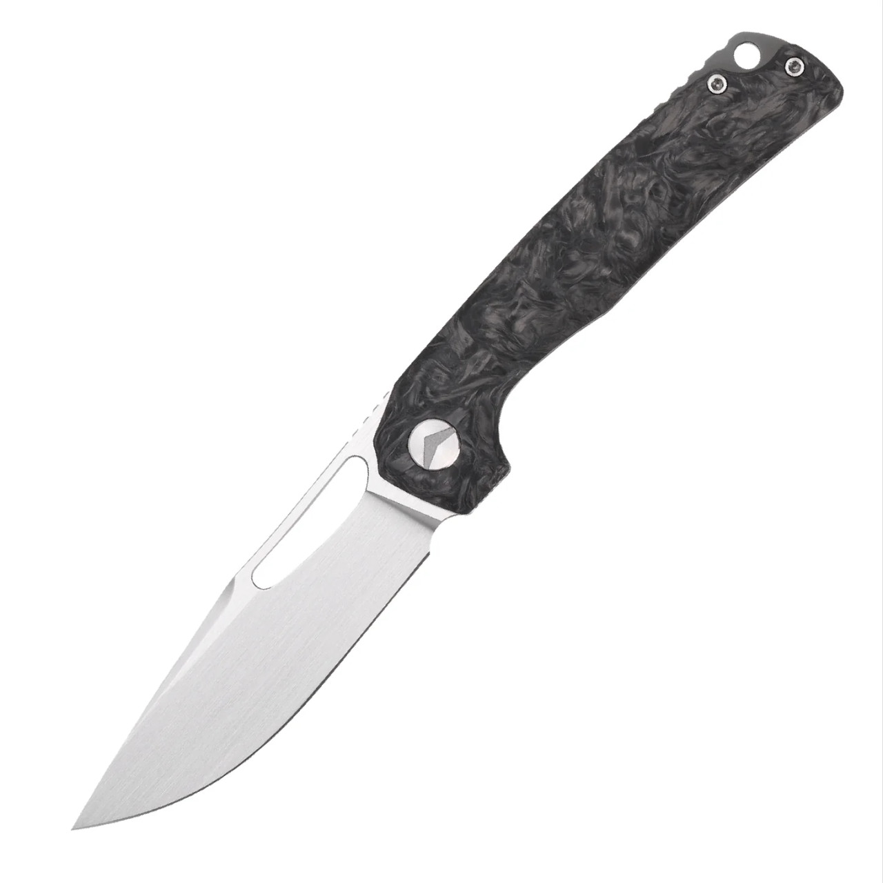 Ferramonster Ferrox Folder Hand Rubbed Satin M390 Blade Dark Matter Black FatCabon Fiber-TI Handle