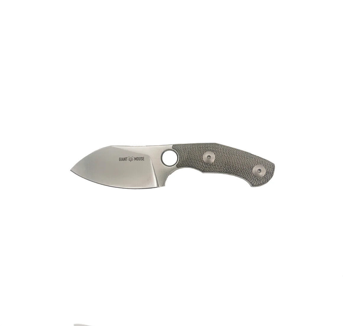 GiantMouse GMF1-MG Fixed Blade Green Micarta Scales Satin Magnacut
