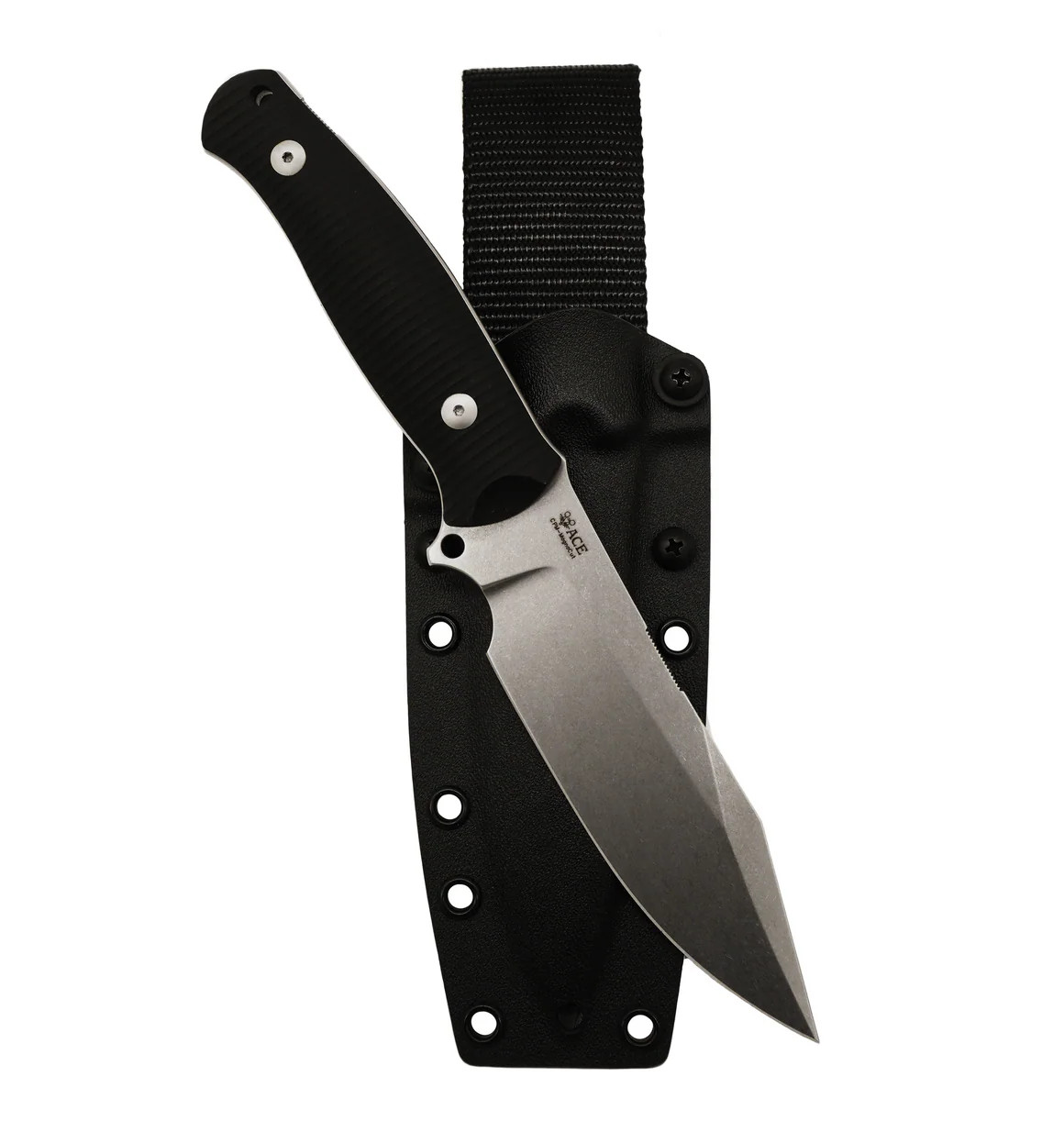 GiantMouse The Redington Fixed STN WSH MagnaCut Blade Double Black Canvas Micarta Handle GMREDINGTON-DB-SW