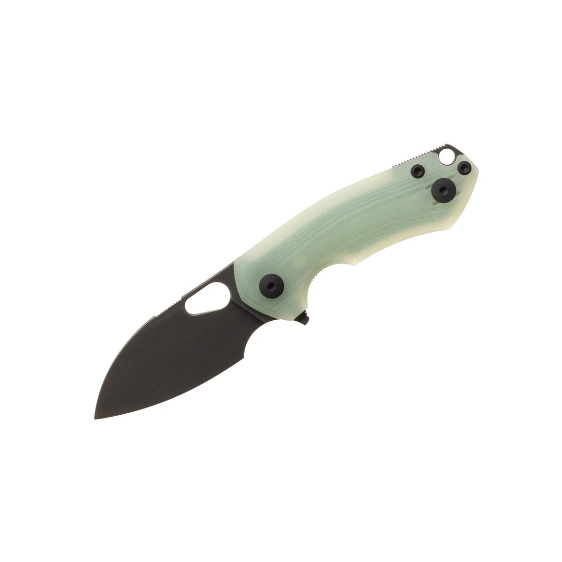 GiantMouse ACE Riv Liner Lock Folding Knife Black PVD Magnacut Blade Jade G10 Handle GMRIV-LL-JADE-G10