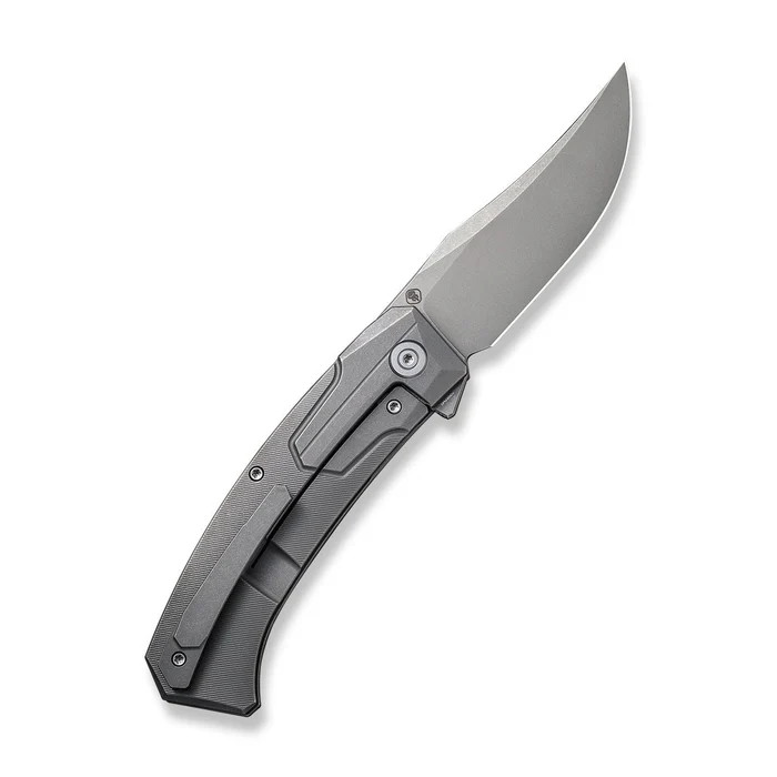 WE Knife Co Shuddan Folding Knife Gray Titanium Handle Stonewashed 20CV Blade WE21015-4