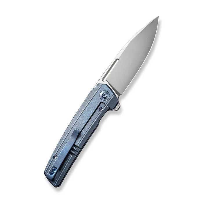 WE Knife Co Speedster Folding Knife Blue Titanium Handle Bead Blasted 20CV Blade WE21021B-3
