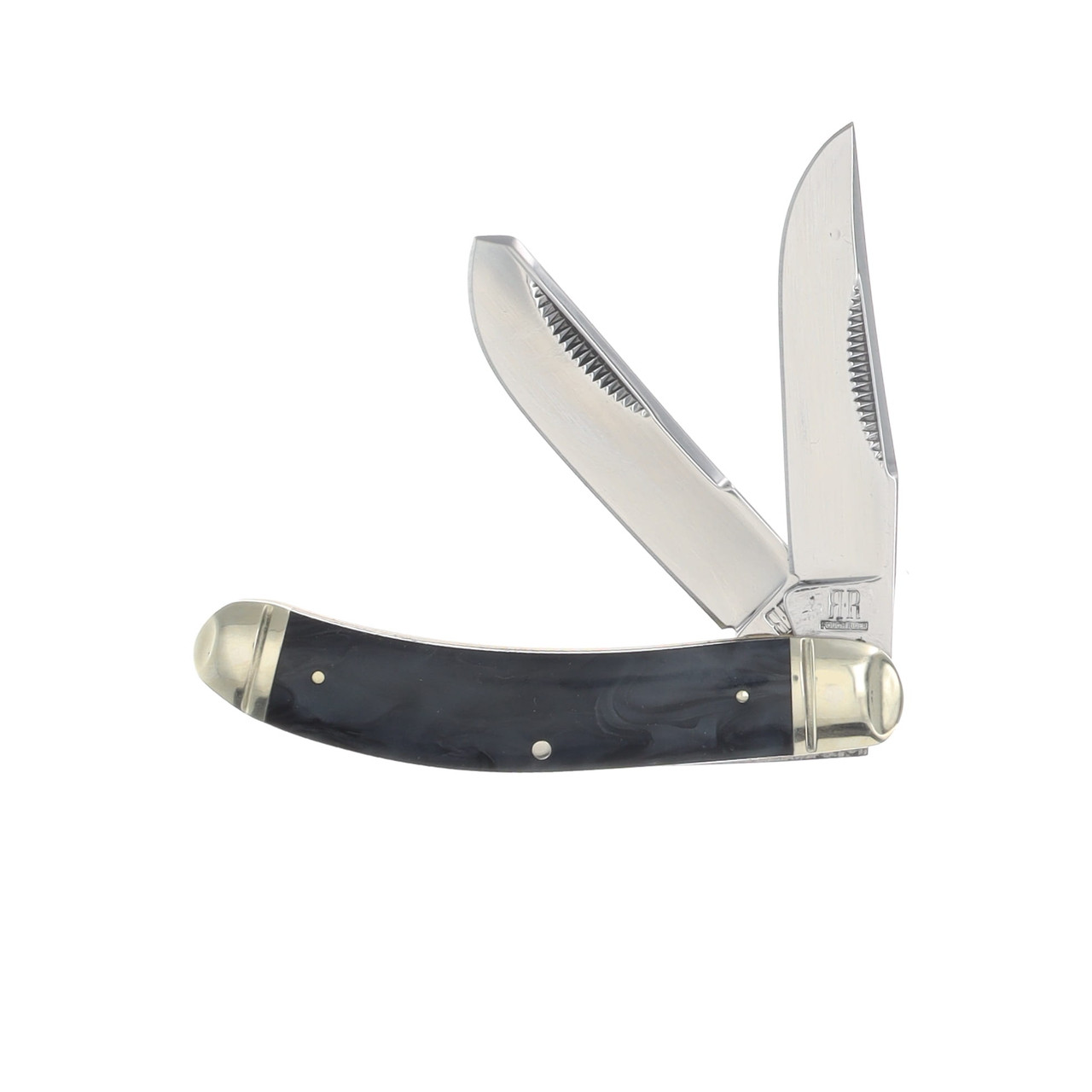 Rough Rider Sowbelly Trapper Folding Knife Black Marble RR2077
