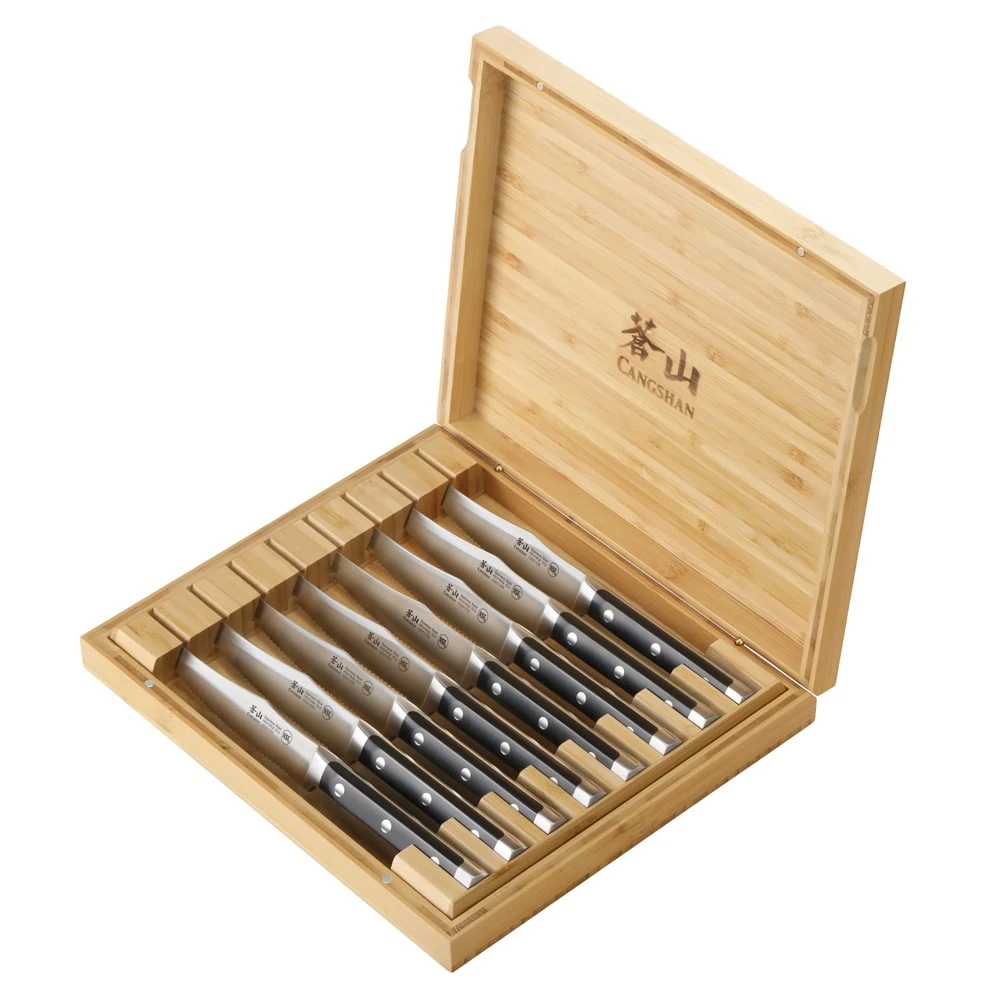 Cangshan Proforge 8 pc Steak Knife Set With Bamboo Box 10301886
