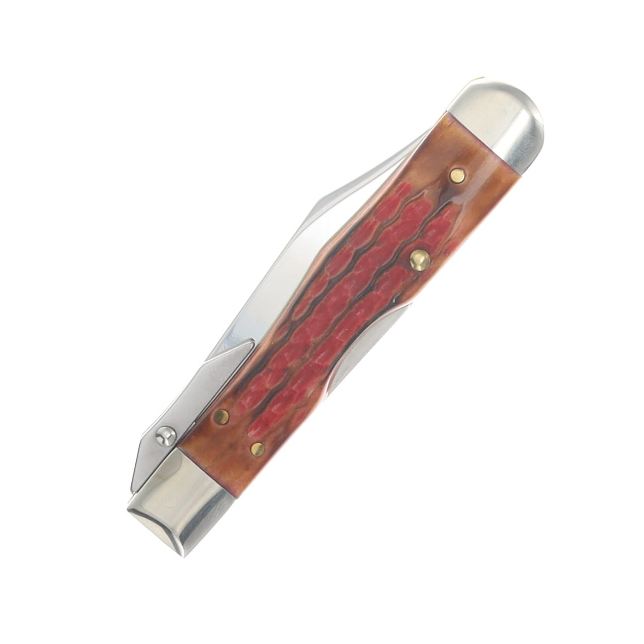 Case SMKW Exclusive Smoked Bacon Jigged Bone Cheetah Cub Lockback