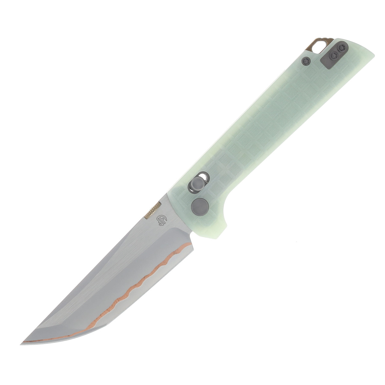 North Mountain Blade Chop 2 Crossbar Lock Folder Jade Frag G-10 Handle Tanto Blade NMB2418JDG5