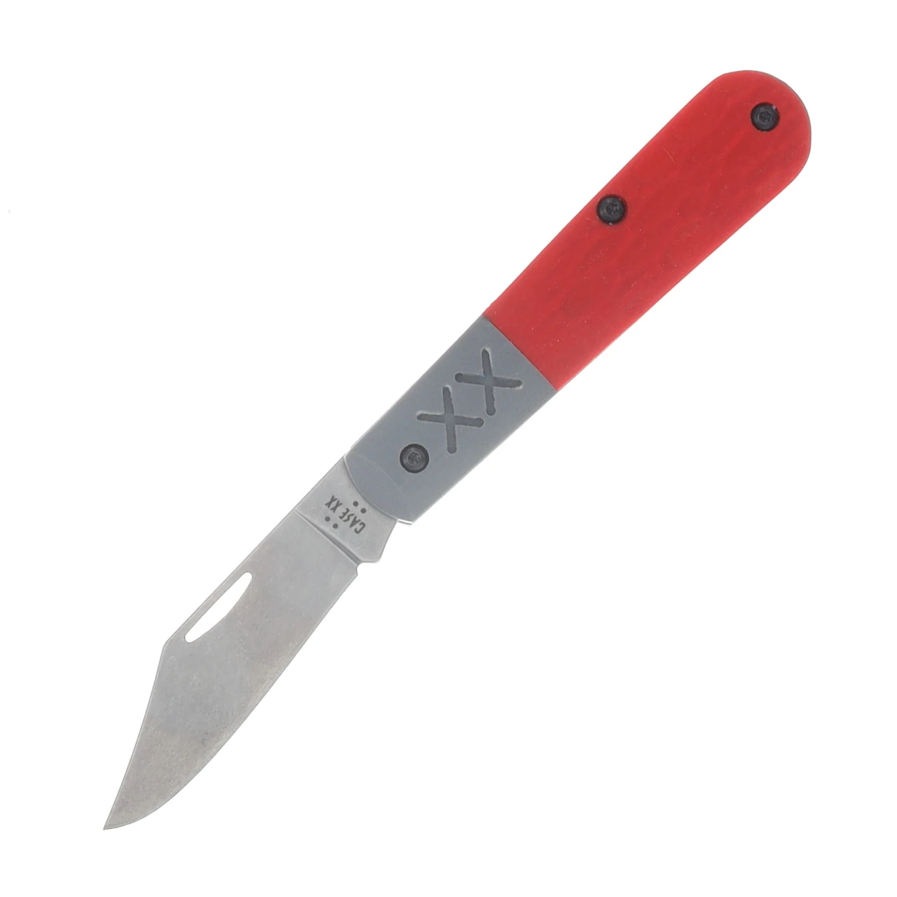 Case XX Crossroads Series XR Barlow Folding Knife Red Jigged G-10 with Battleship Gray Bolster CA44687