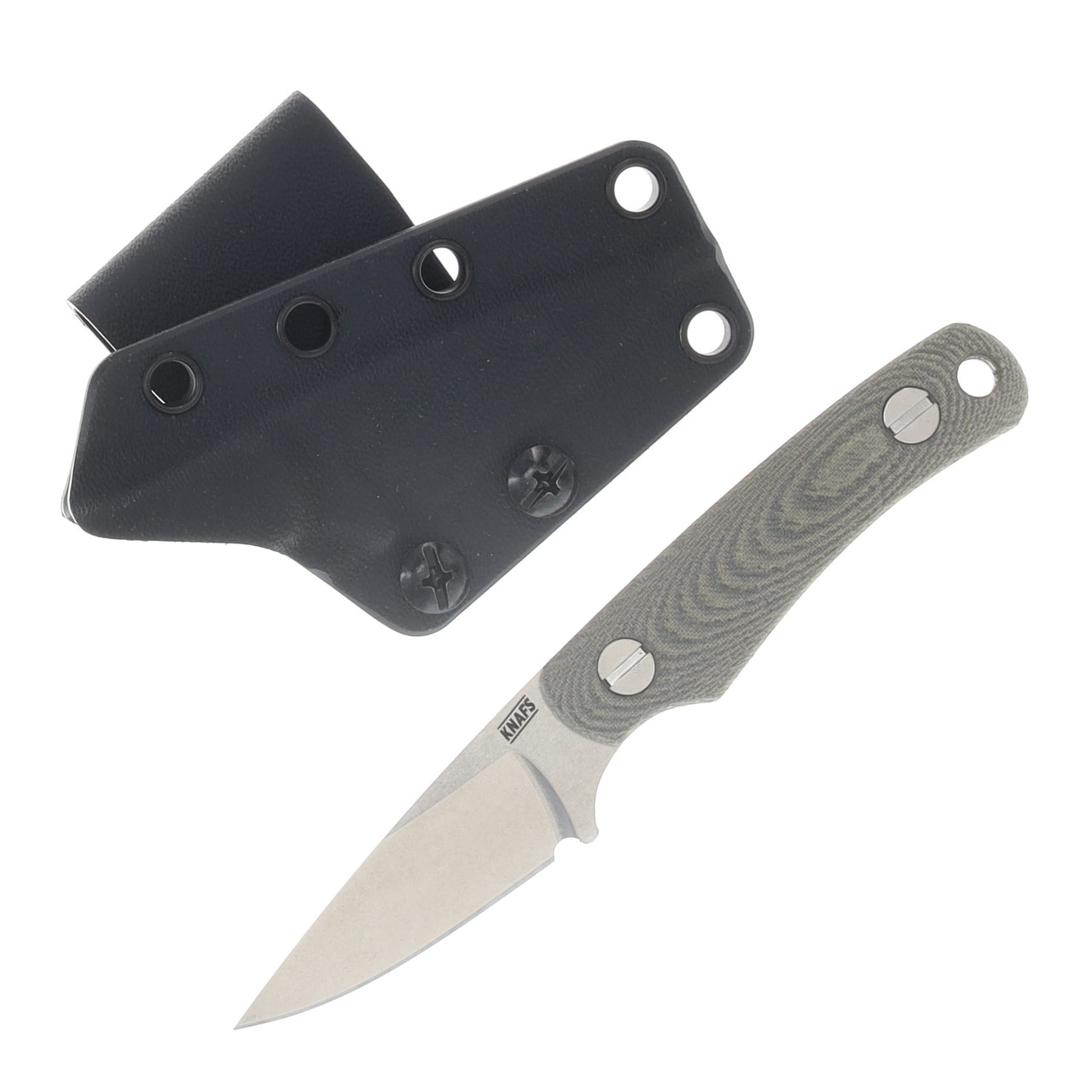 Knafs Little Lulu Fixed Blade Knife Stonewash MagnaCut/Green Micarta KNAFS-00596