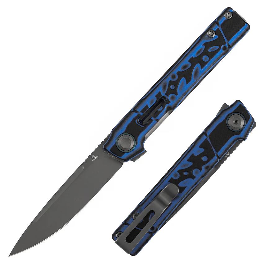 Tenable Kitpu Linerlock Folding Knife Gray Nitro V/Blue & Black G-10 B2123A1