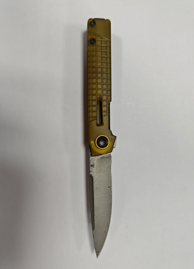 Tenable Kitpu Linerlock Folding Knife Water Ripple Damascus/Frag Patterned Ultem B2123A5