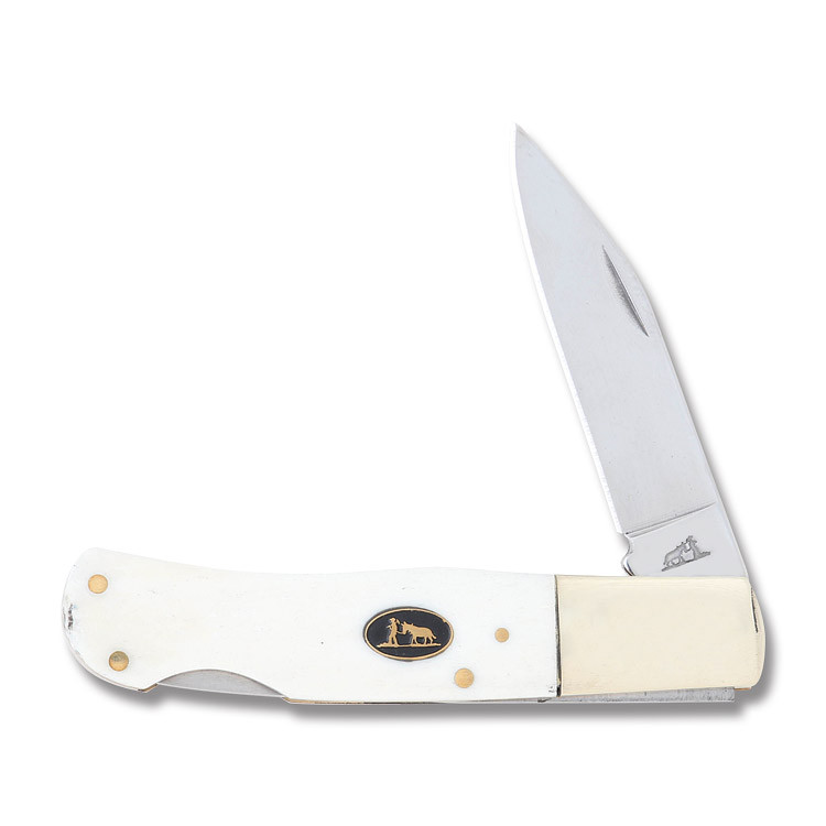 Frost Black Hills Steel Smooth Bone Lockback Fixed blade Knife FRBKH796SB