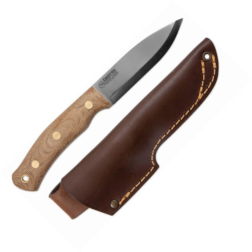 Casstrom No 10 SFK Fixed Blade Natural Canvas Micarta Handle W/ Sheath CI13150