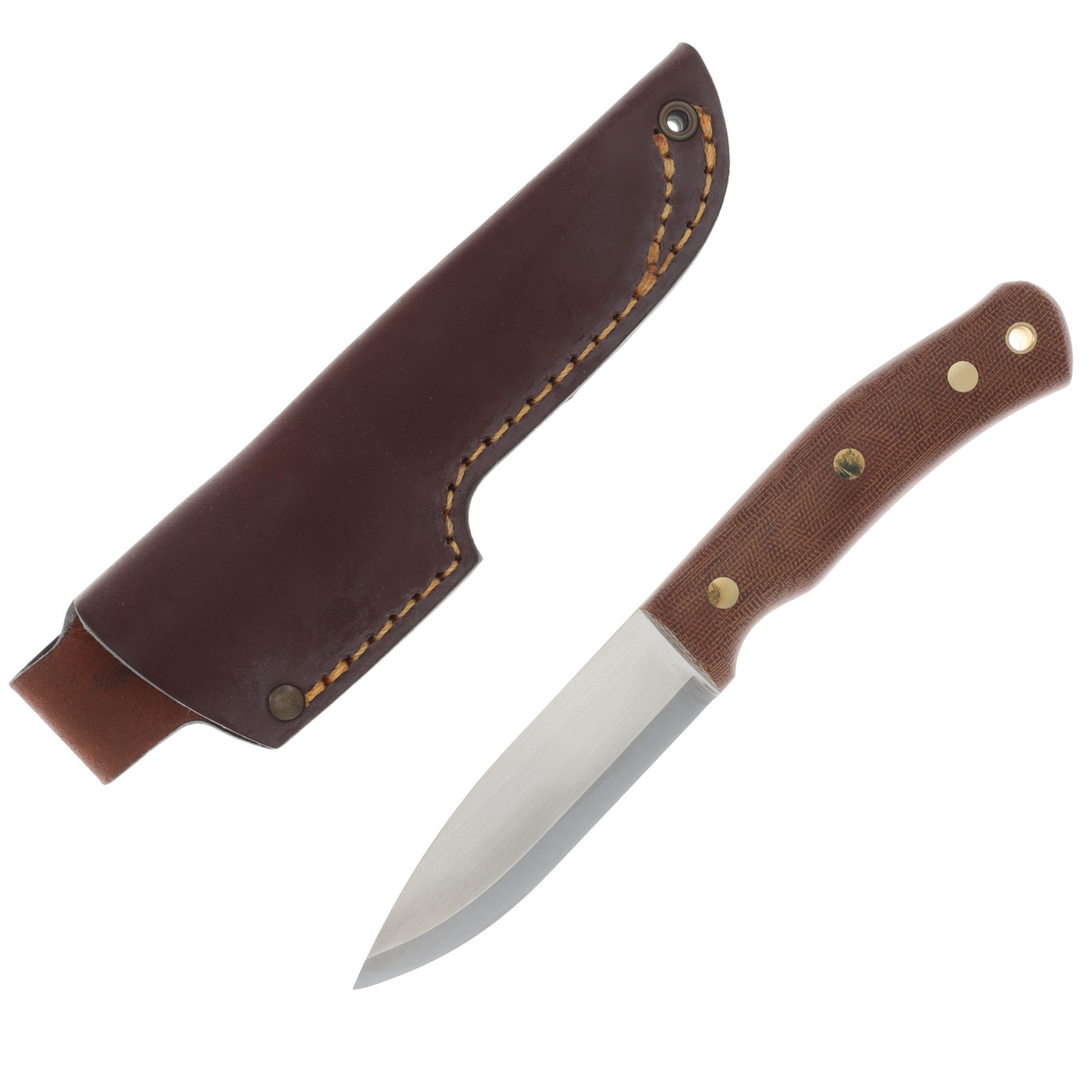 Casstrom No 10 SFK Fixed Blade Natural Canvas Micarta Handle W/ Sheath CI13150