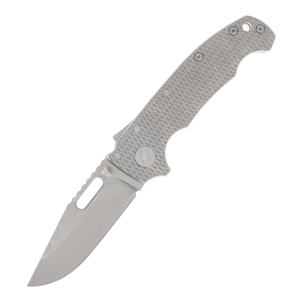 Demko Knives AD20 Slim Folding Knife Magnacut Clip Point - K1 Textured TI AD20SLIM-K1-MC-CLIP-TITANIUM-TEXTURE