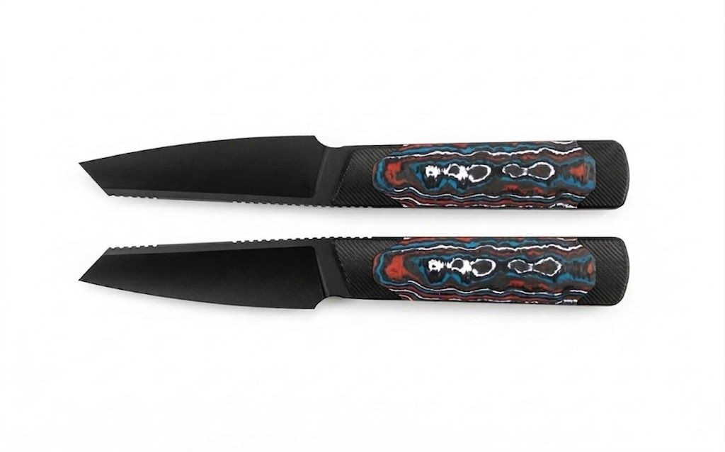 Kizer Hallow Fixed Blade Knife DLC Reverse Tanto/Nebula FatCarbon 1123A3