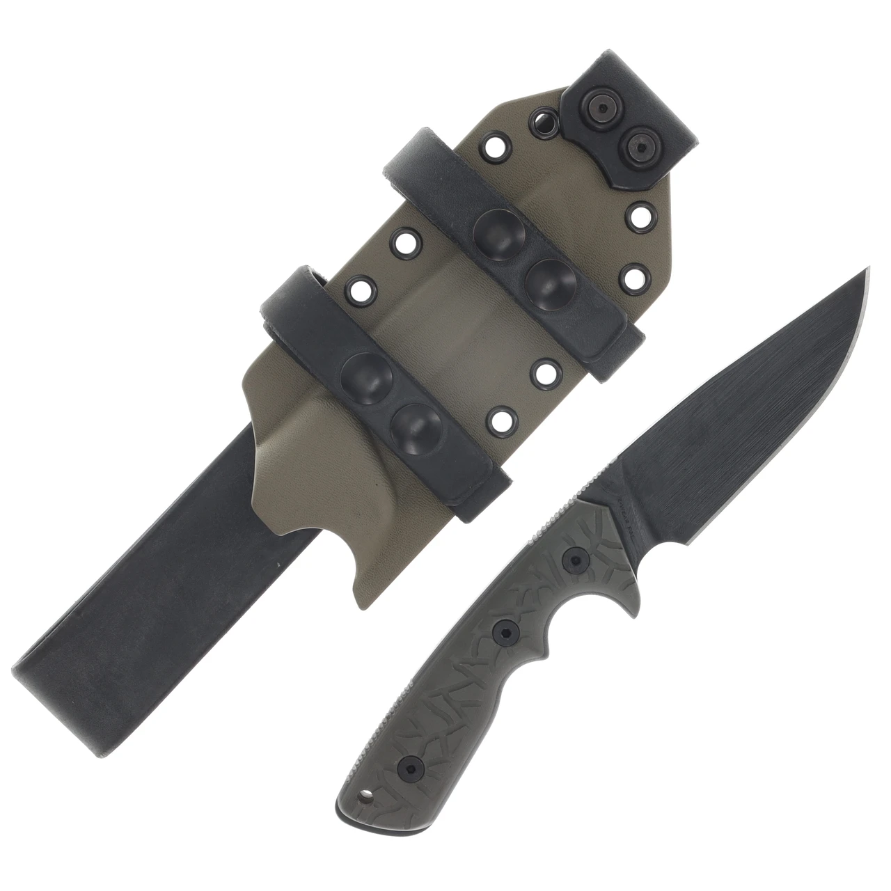 Miller Brothers M-27 Fixed Blade Knife Black G-10 with FDE Sheath M-27FDESBKH