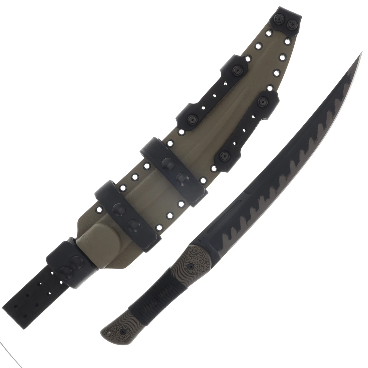 Miller Brothers M-34 Short Sword FDE Sheath Black Accents FDE Black Handle Black Paracord M-34FDEBKSFDEBKHBKP