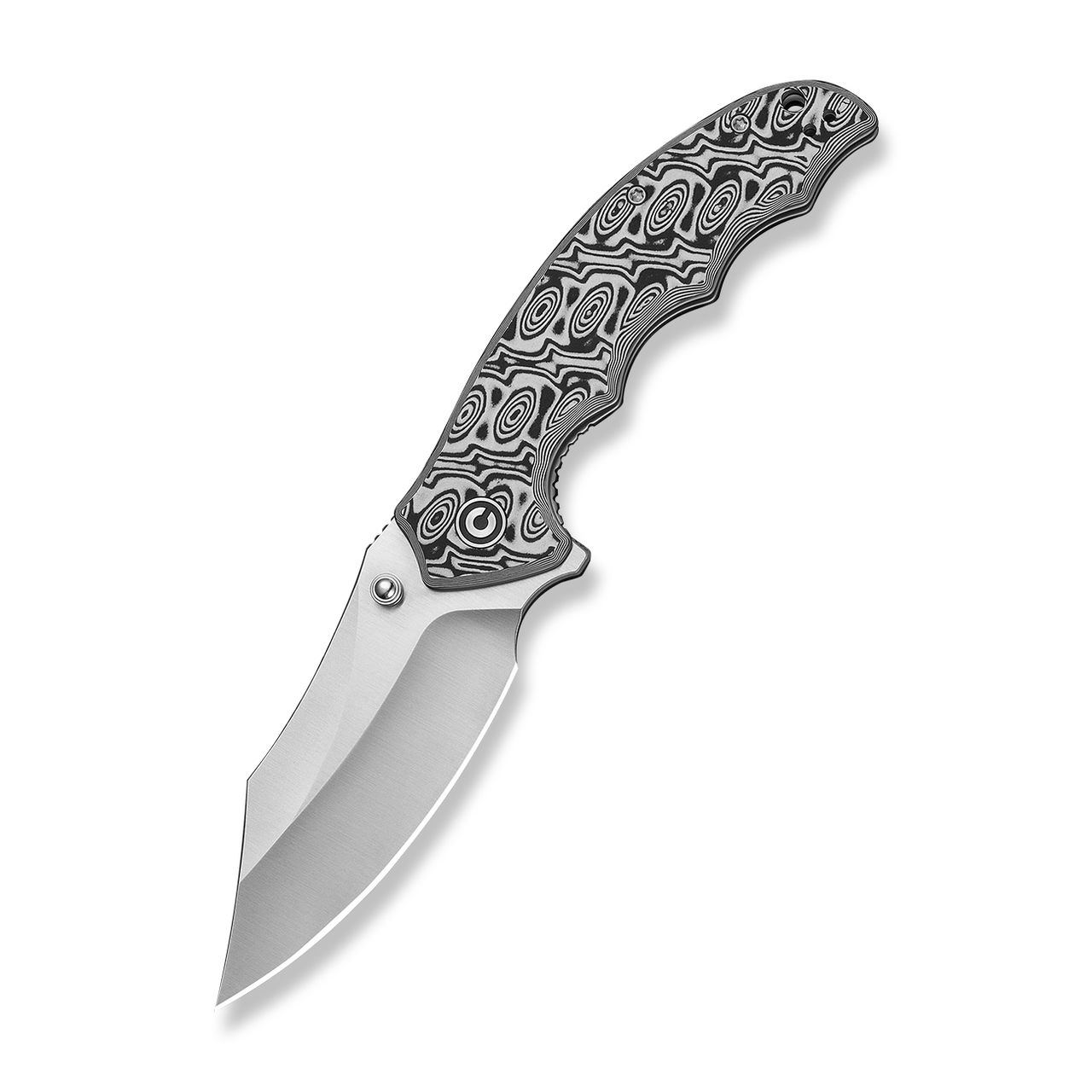CIVIVI Pentad Folder Black and White Vortex Micarta Handle Satin Nitro V Blade
