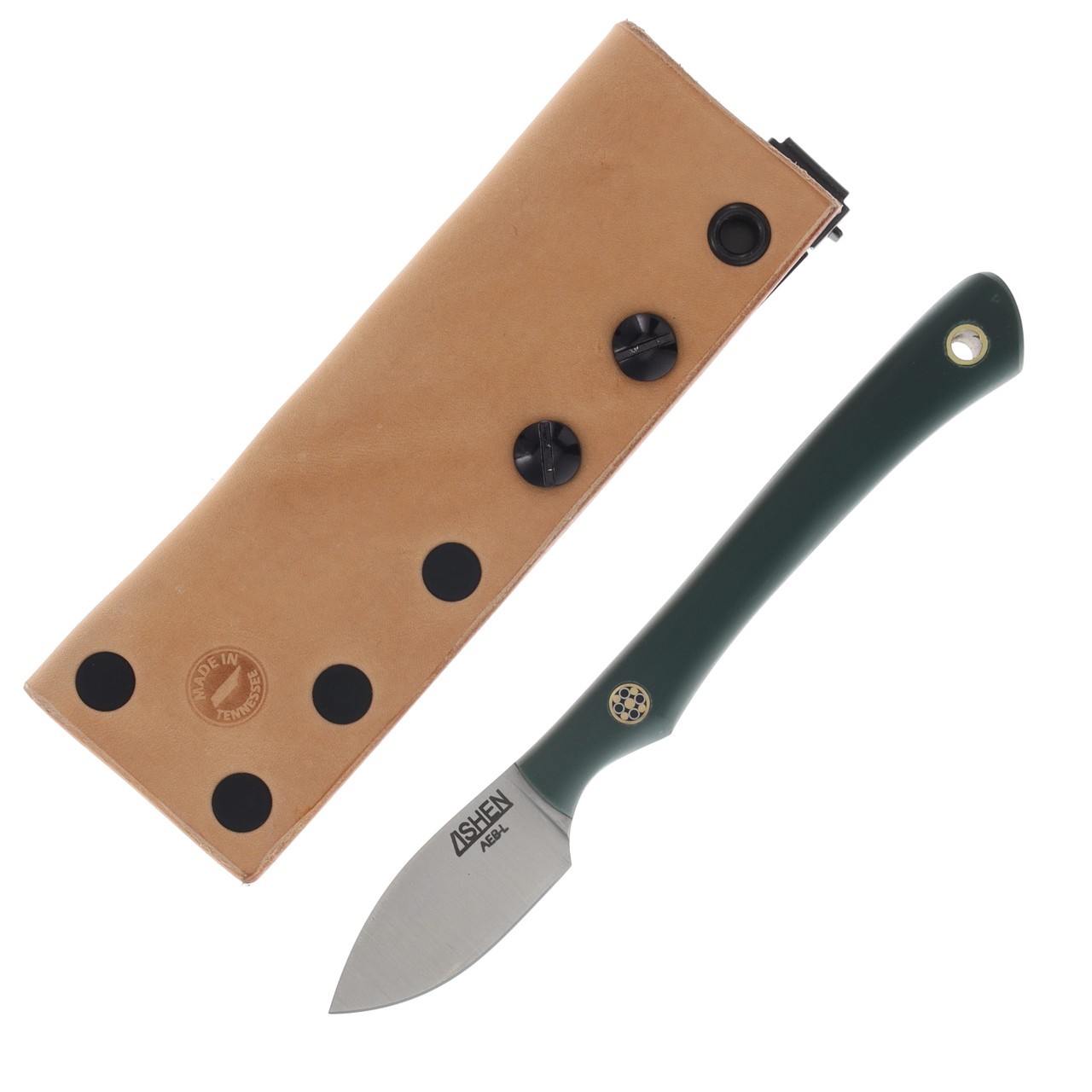 Lishen Knives Northern Scalpel Fixed Blade Forest Green G-10 Handle Mosaic Pins LKNMOGGNHMP