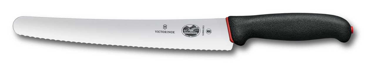 Victorinox Bread & Cake Knife, 10.25" blade, serrated edge, black/red Dual Grip handle, blister Dual Grip 5.2933.26DB