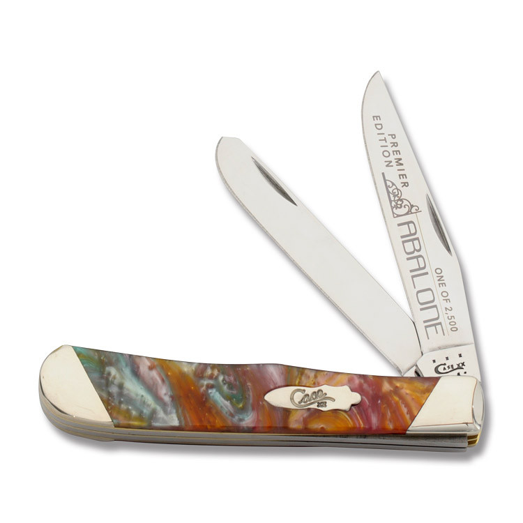 Case Slant Bolster Abalone Corelon Trapper Folding Knife CAS9254AB