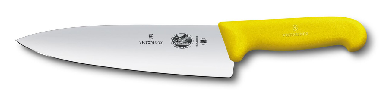 Victorinox Fibrox Chef's Knife 8in Blade Yellow TPE Handle 5.2068.20B