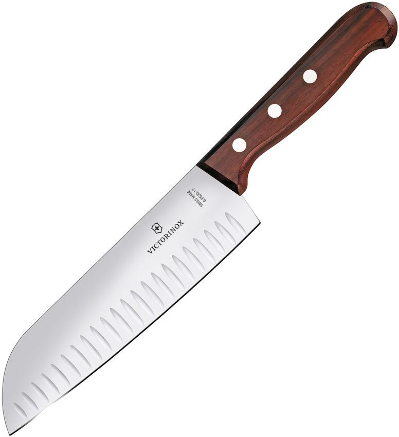 Victorinox 7-inch Granton Blade Santoku Knife Wood Handle