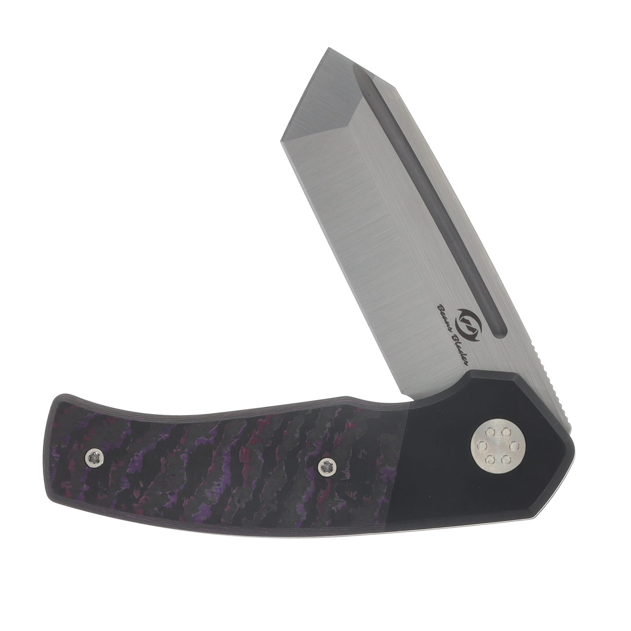 Beans Blades Mini Warrior Folder Fat Carbon Purple Haze Crosscut