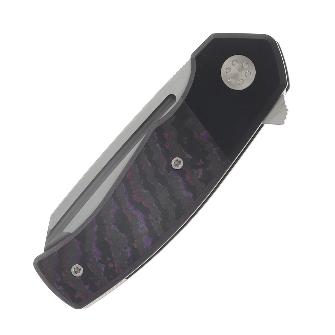 Beans Blades Mini Warrior Folder Fat Carbon Purple Haze Crosscut