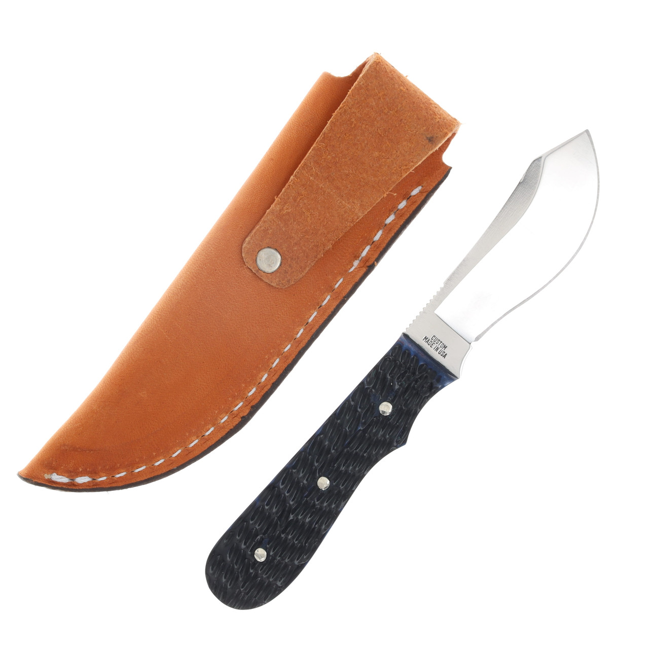 小物 NATIVE SONS clyde Clyde Cutlery Co. Caper Blue Jigged Bone Fixed Blade W/Sheath