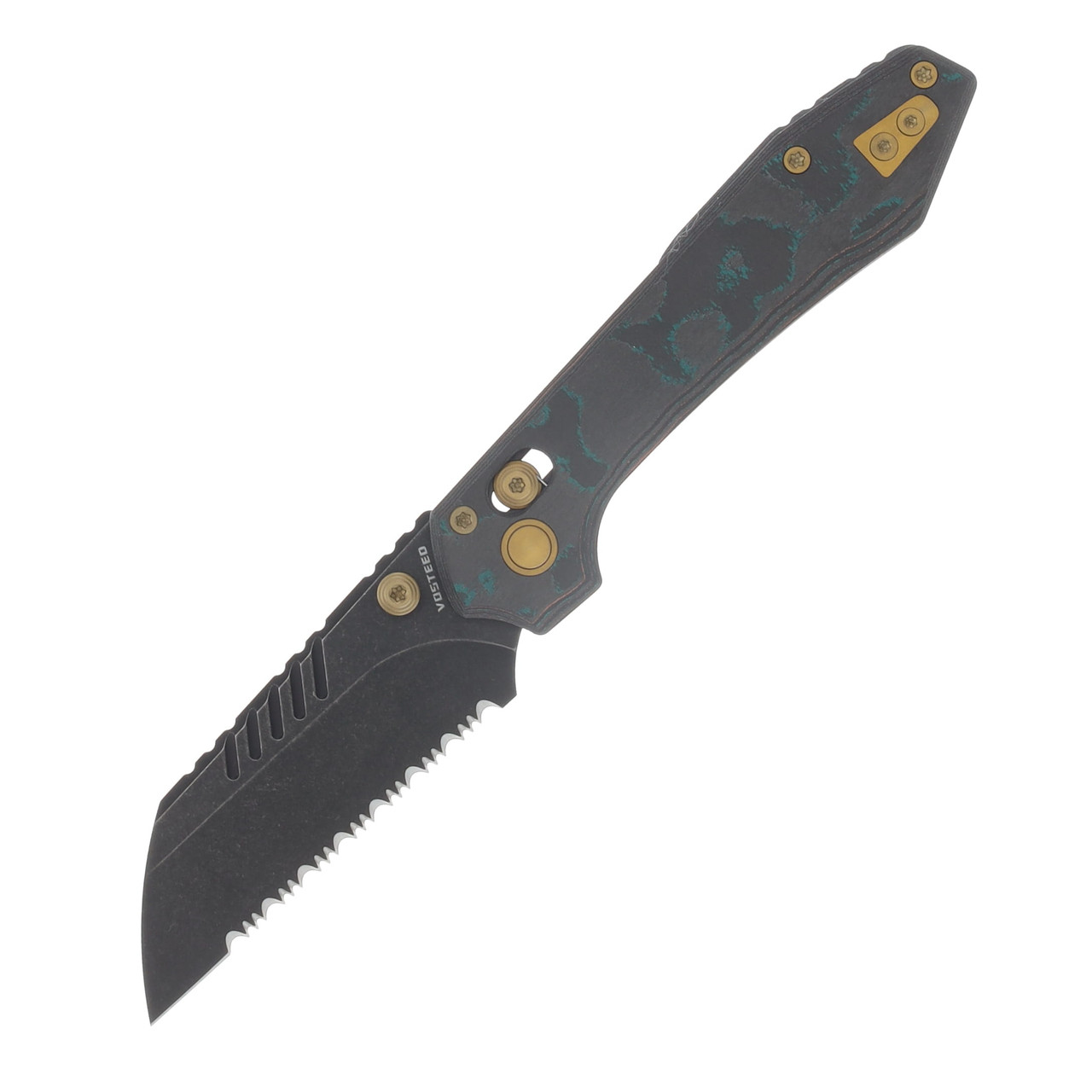 Vosteed Mini RSKAOS Folder Black Serrated STNWSH Blade Shipwreck