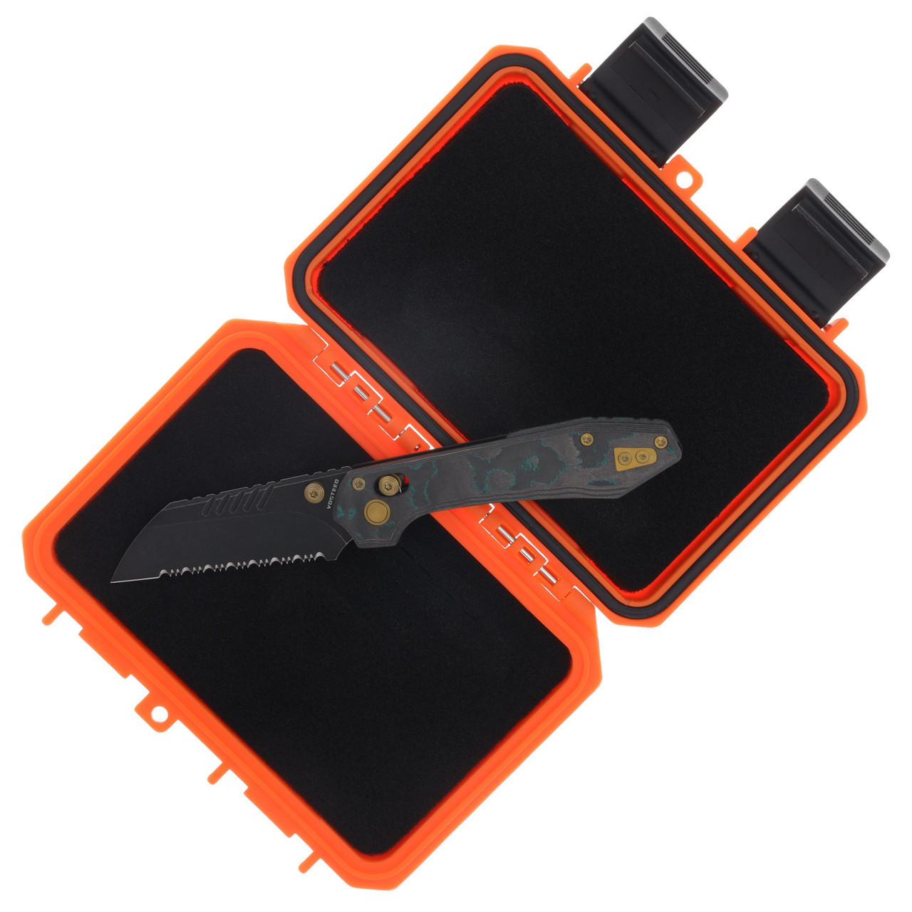 Vosteed Mini RSKAOS Folder Black Serrated STNWSH Blade Shipwreck