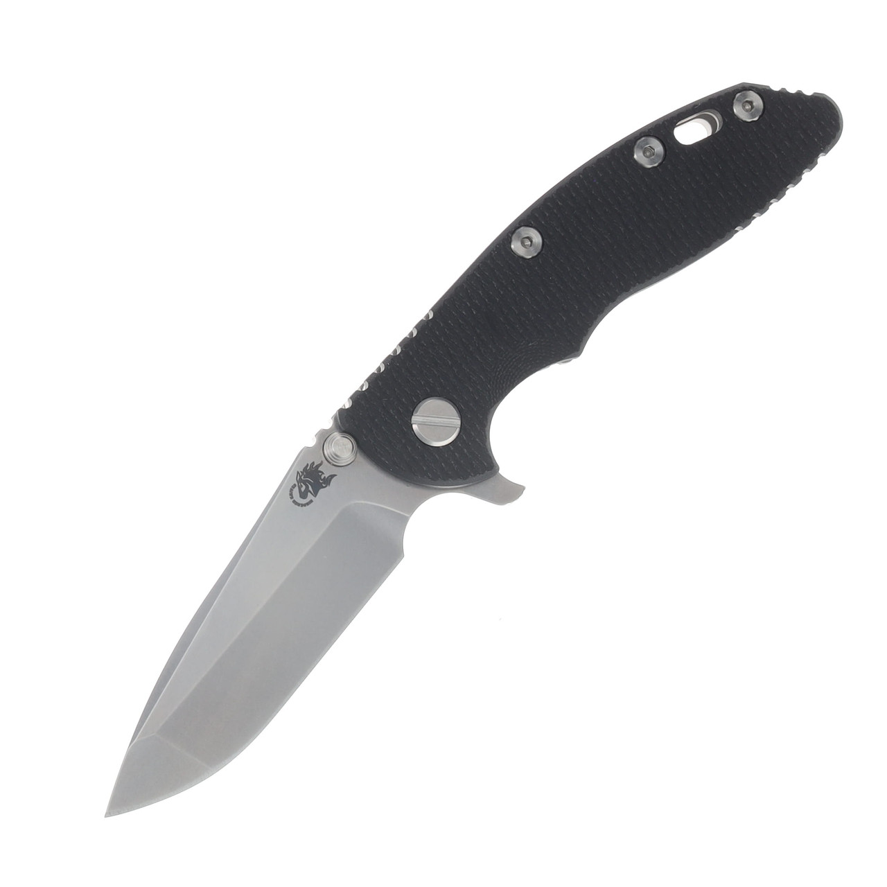 Hinderer XM-18 3.25 Flipper Folding Knife Magnacut Spanto/Black G-10 and Stonewash Working Finish Titanium KXM325SPANFWFSWBK