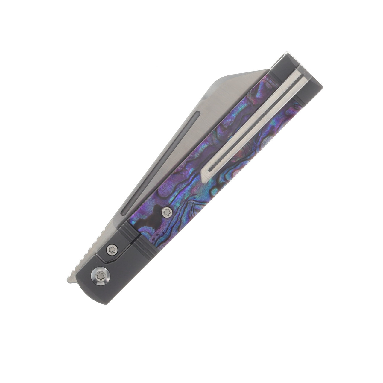Jack Wolf Knives Feelbetter Jack Folder Purple Abalone Handle S90V