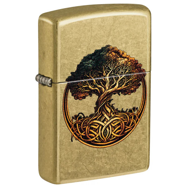 Zippo Knotted Tree of Life Design Street Brass ZP47176