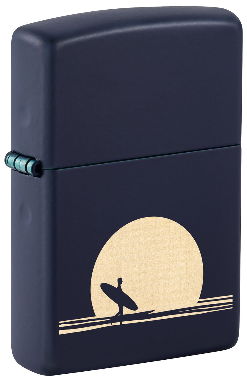 Zippo Surfer Night Beach Design Matte Navy Blue ZP47213