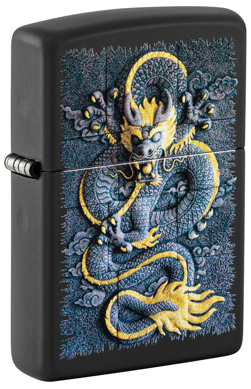 Zippo Stone Dragon Design Black Matte ZP47181