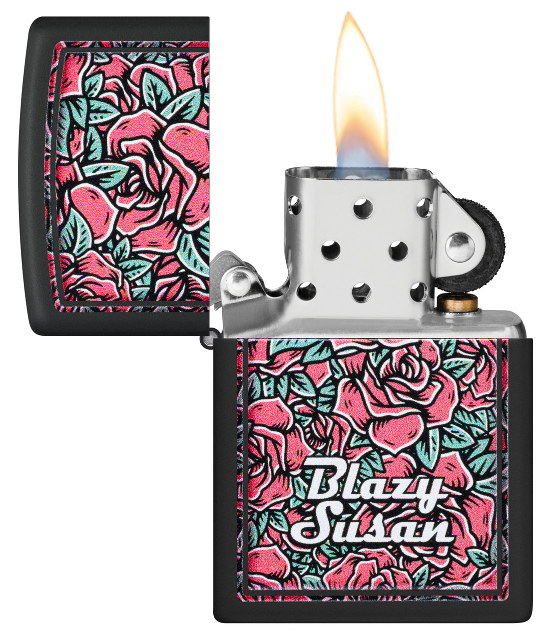 Zippo Blazy Susan Flower Black Matte Lighter ZP47192