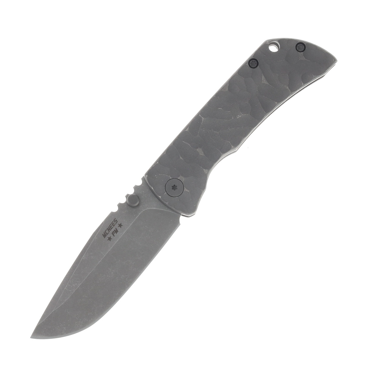 McNees PM Mac 2 3" Blade Stonewash Drop Point Magnacut Stonewash Atomic Rock with Stonewash Hardware MCN3DPSWATRK