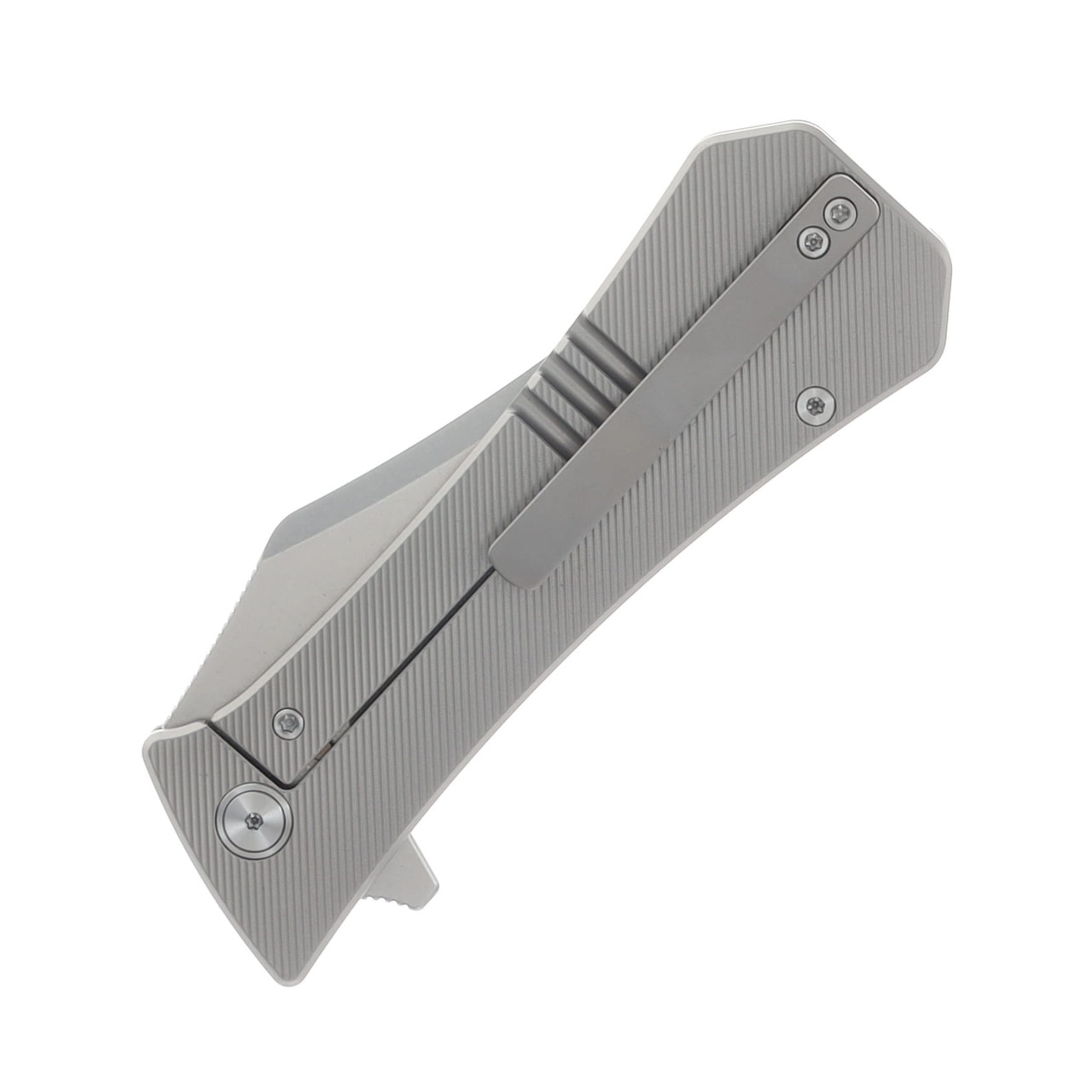Auxiliary MFG. Pocket Bowie XL Frame Lock Folder Full Titanium 4in