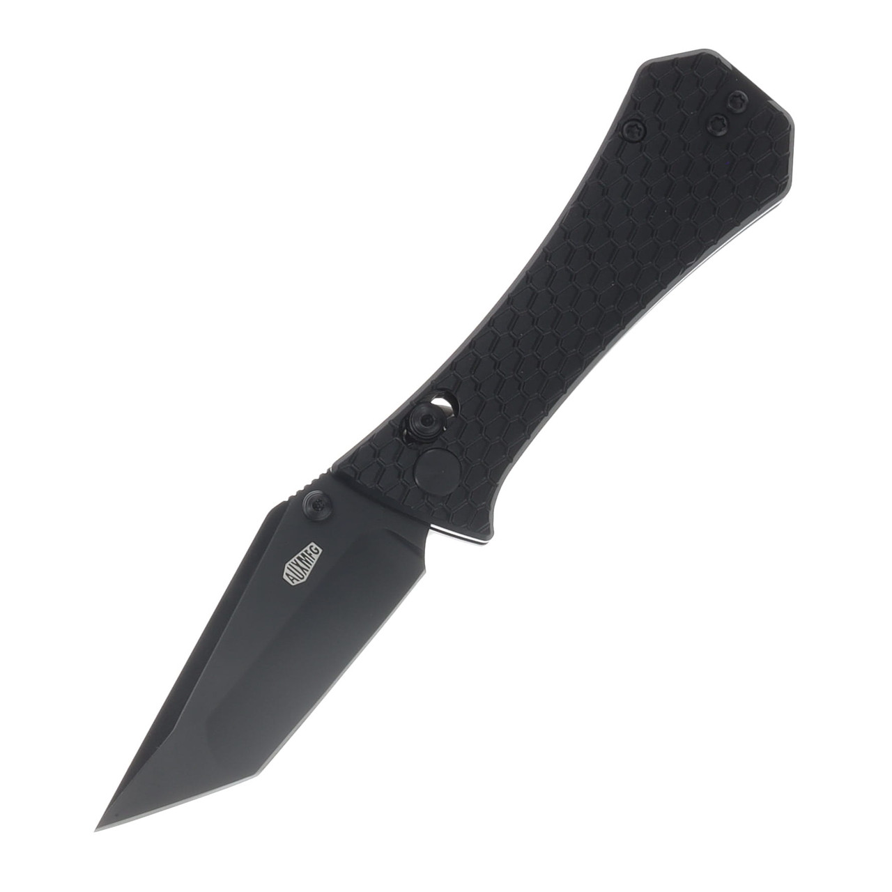 Auxiliary MFG. Coffin Tanto Crossbar Folder Black Aluminum - Production AUX008ALTN