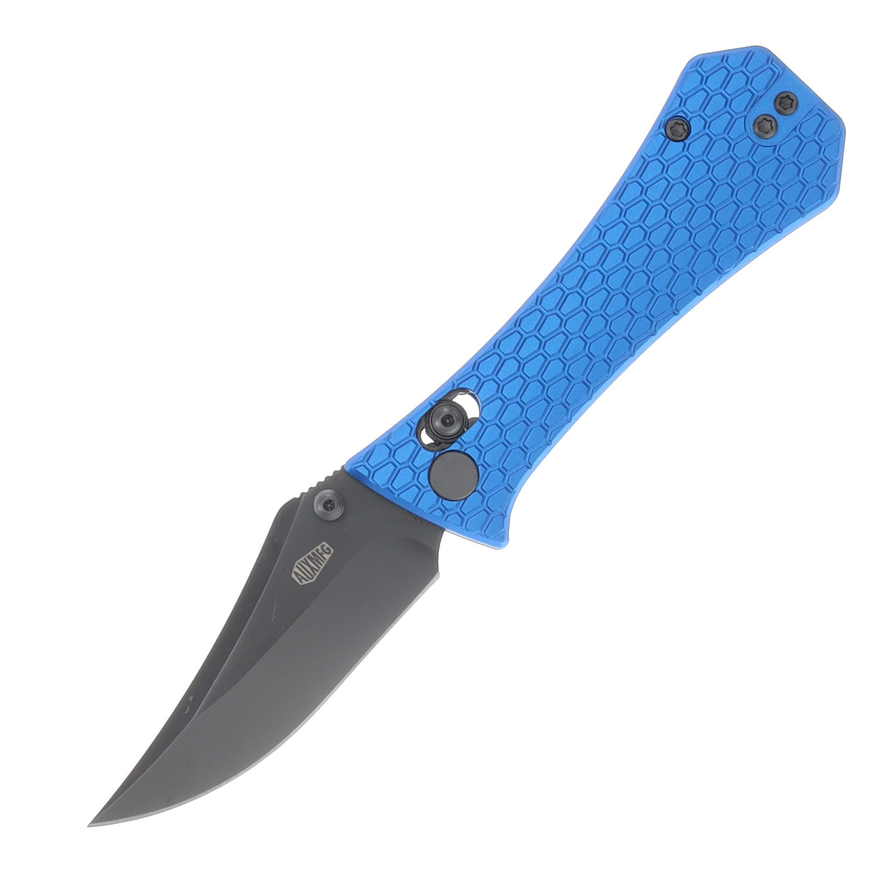 Auxiliary MFG. Pocket Bowie Crossbar Folder Blue Aluminum - Production AUX009BLU