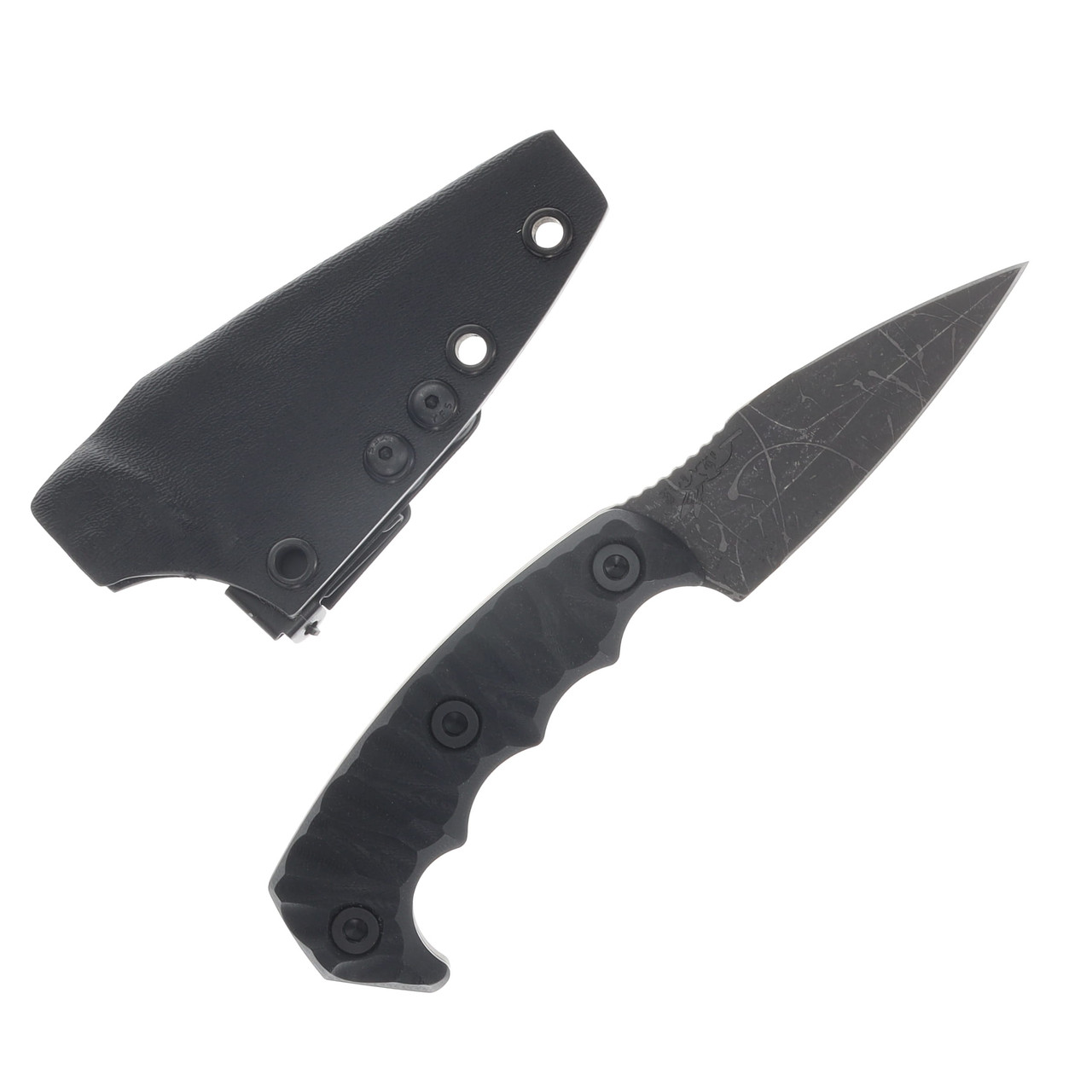 Half Face Blades 3in HUMINT Fixed Blade Black G10 Textured Grip Handle Acid Splash HFHUMINBKAS