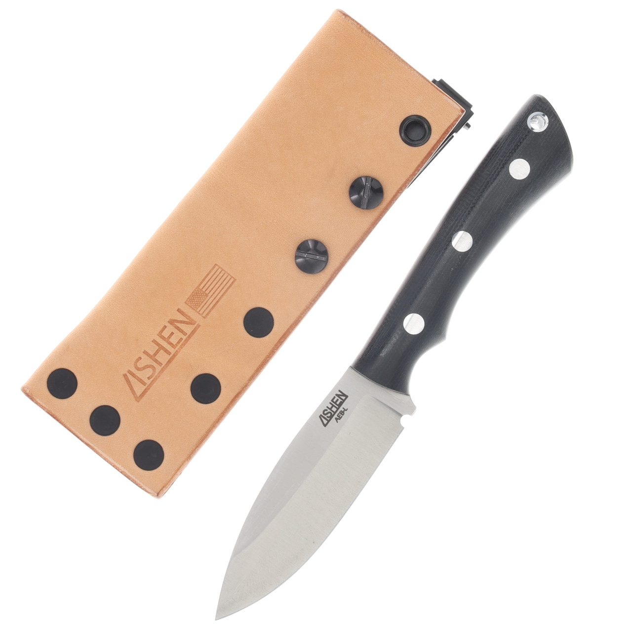 Lishen Knives Little Canuck Fixed Blade Black Canvas Micarta Handle AL Pins LKLCBCM